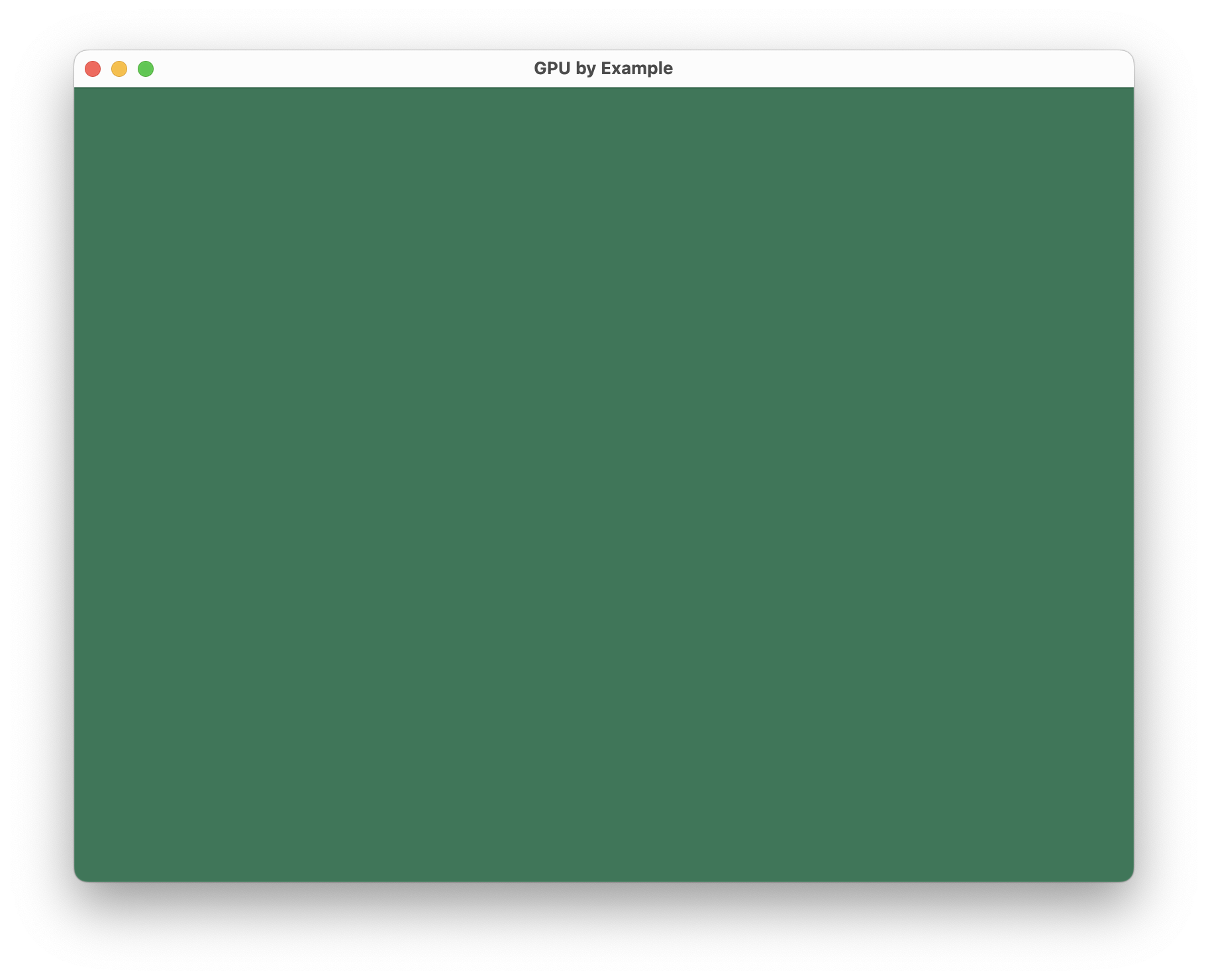 An empty macOS window with a green background
