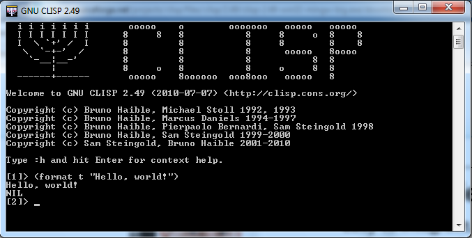 CLISP running on Windows 7